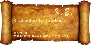 Kratochvila Eszter névjegykártya